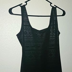 Aztec designed soft black mini dress